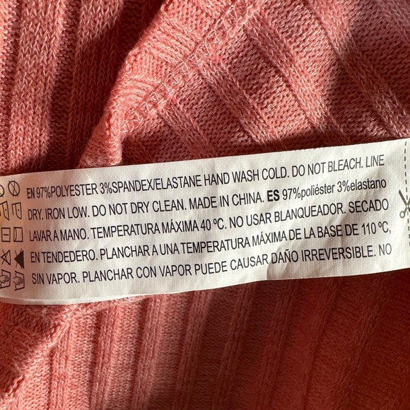 Forever 21 Women's S Pink Ribbed Mock Neck Batwing Cropped‎ Sweater Minimalist - Picture 4 of 6